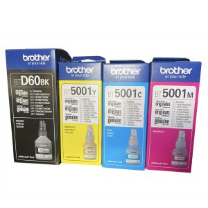 Juego de tinta Brother D60bk, 5001y, 5001c, 5001m