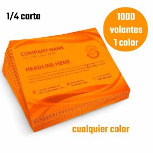 1000 volante 1/4 carta en papel bon un color