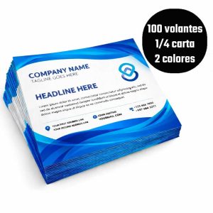 1000 volante 1/4 carta en papel bon 2 color