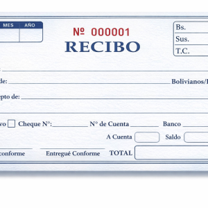 1000 recibos 1/3 de carta a 1 color