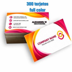 300 Tarjetas de presentación full color
